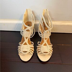 Paprika White Strappy Heels Sandals